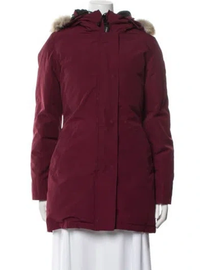 Pre-owned Canada Goose Down Coat In Burgundy
