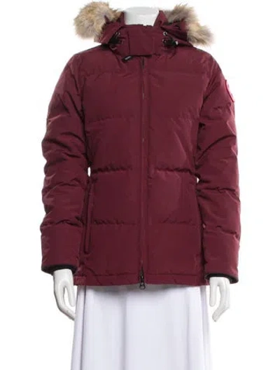 Pre-owned Canada Goose Down Coat In Burgundy