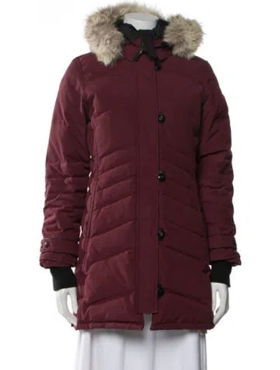 Pre-owned Canada Goose Down Coat In Burgundy