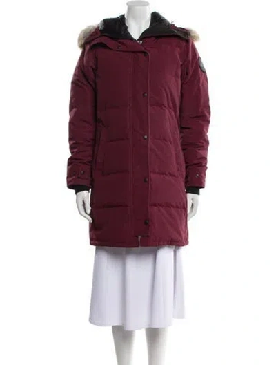 Pre-owned Canada Goose Down Coat In Burgundy