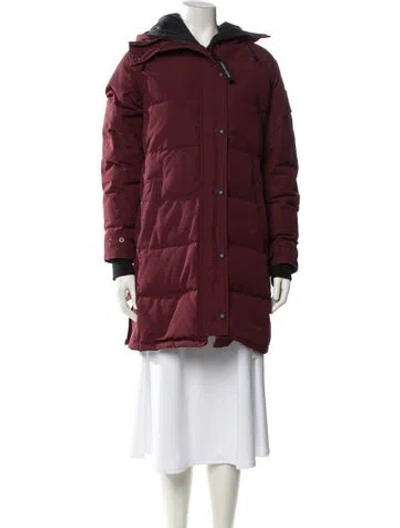 Pre-owned Canada Goose Down Coat In Burgundy