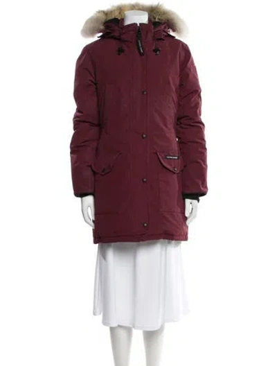 Pre-owned Canada Goose Down Coat In Burgundy