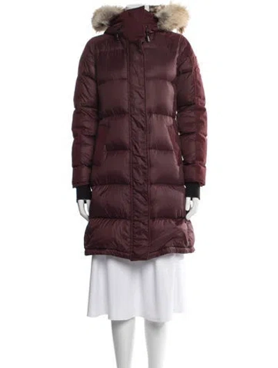 Pre-owned Canada Goose Down Coat In Burgundy