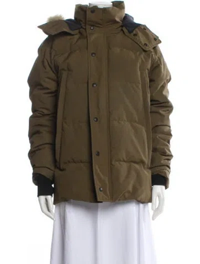 Pre-owned Canada Goose Down Coat In Green