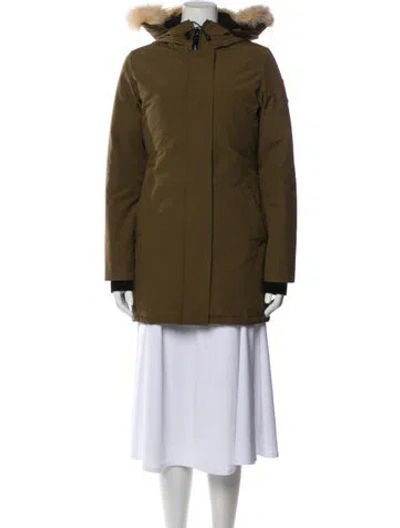 Pre-owned Canada Goose Down Coat In Green
