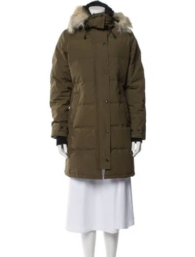 Pre-owned Canada Goose Down Coat In Green