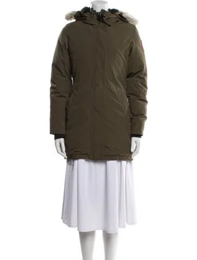 Pre-owned Canada Goose Down Coat In Green