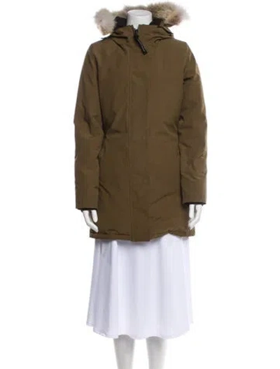 Pre-owned Canada Goose Down Coat In Green