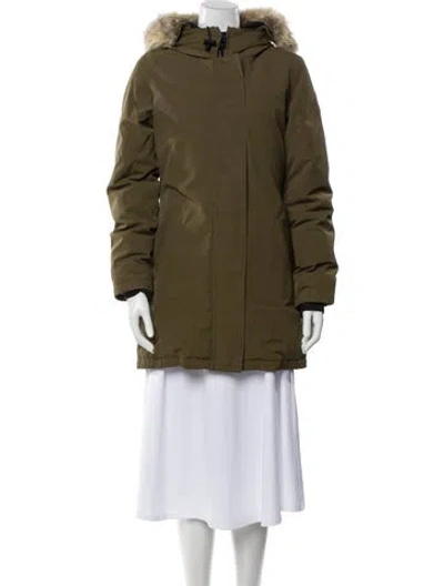 Pre-owned Canada Goose Down Coat In Green