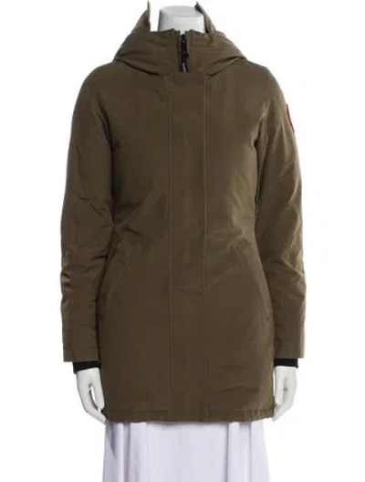 Pre-owned Canada Goose Down Coat In Green