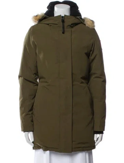 Pre-owned Canada Goose Down Coat In Green