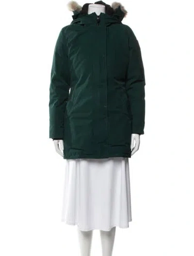 Pre-owned Canada Goose Down Coat In Green
