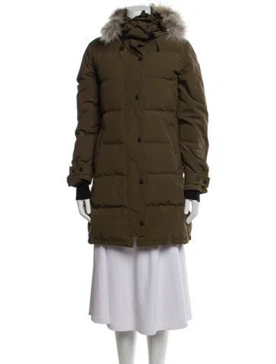 Pre-owned Canada Goose Down Coat In Green