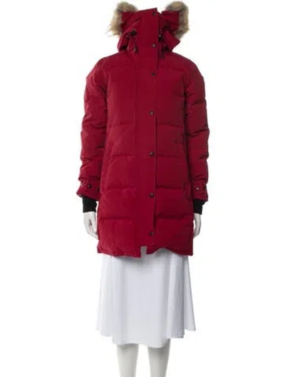 Pre-owned Canada Goose Down Coat In Red