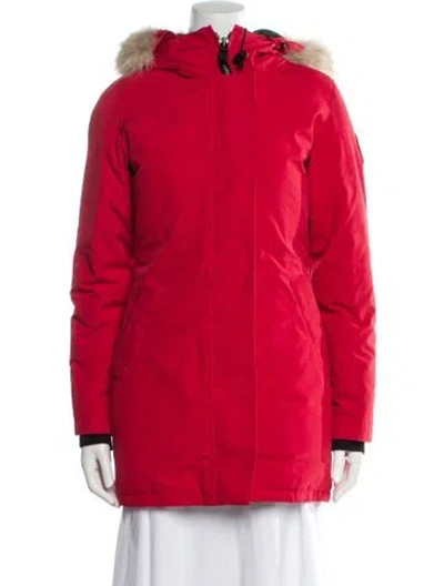 Pre-owned Canada Goose Down Coat In Red