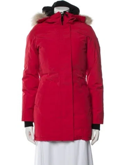 Pre-owned Canada Goose Down Coat In Red