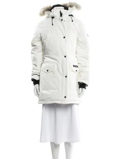 Pre-owned Canada Goose Down Coat In White