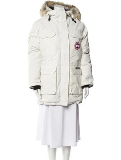 Pre-owned Canada Goose Down Coat In White
