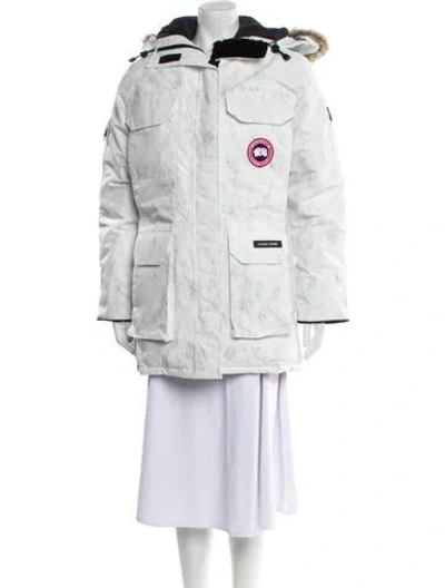 Pre-owned Canada Goose Down Coat In White