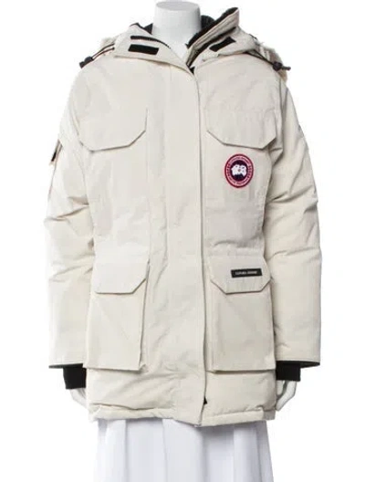 Pre-owned Canada Goose Down Coat In White