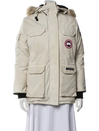 Pre-owned Canada Goose Down Coat In White