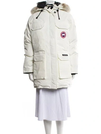 Pre-owned Canada Goose Down Coat In White