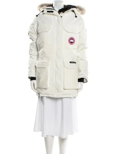 Pre-owned Canada Goose Down Coat In White