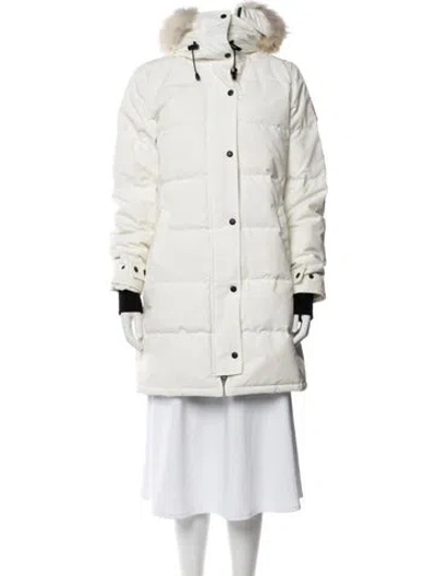 Pre-owned Canada Goose Down Coat In White