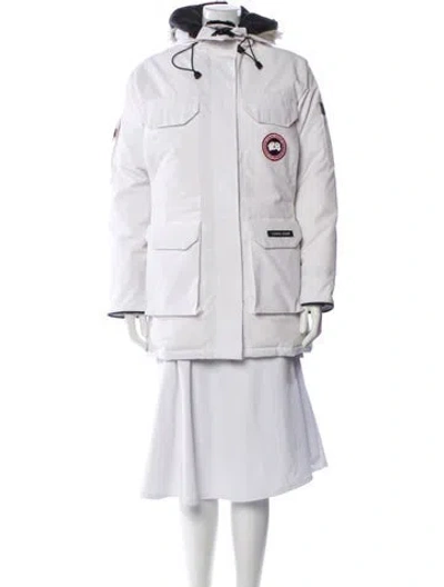 Pre-owned Canada Goose Down Coat In White