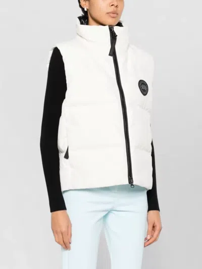 Canada Goose Down Cropped Sleeveless Puffer Vest In White