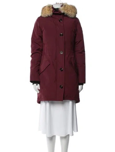 Pre-owned Canada Goose Down Down Coat In Burgundy