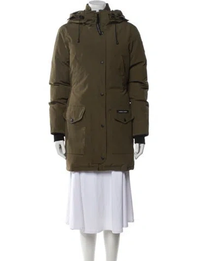 Pre-owned Canada Goose Down Fur Coat In Green