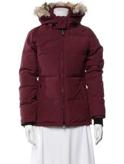 Pre-owned Canada Goose Down Jacket In Burgundy