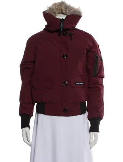Pre-owned Canada Goose Down Jacket In Burgundy