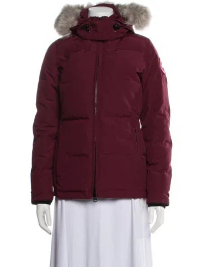 Pre-owned Canada Goose Down Jacket In Burgundy