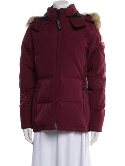 Pre-owned Canada Goose Down Jacket In Burgundy