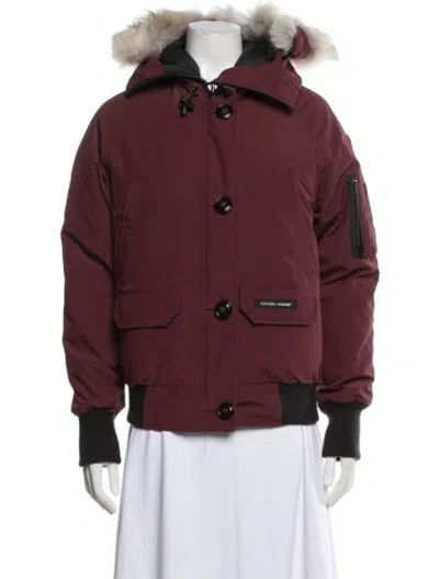 Pre-owned Canada Goose Down Jacket In Burgundy