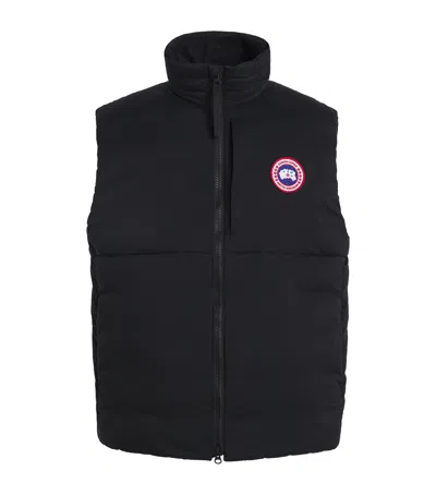 Canada Goose Padded High Collar Vest With Zipper Closure In Black
