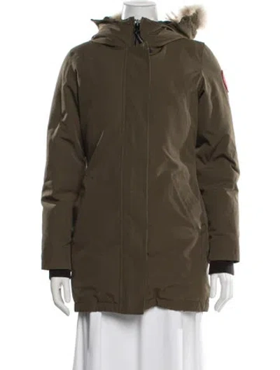 Pre-owned Canada Goose Down Parka In Green