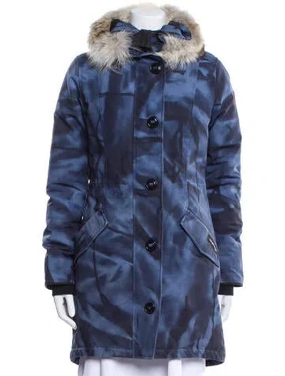 Pre-owned Canada Goose Down Printed Down Coat In Blue