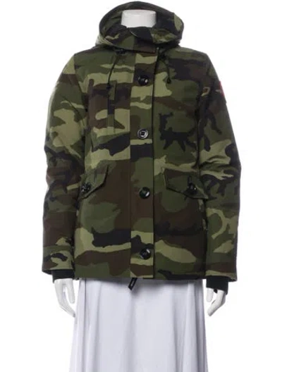 Pre-owned Canada Goose Down Printed Down Jacket In Green