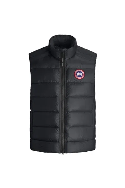 Canada Goose Down Vest With Logo Patch In Black
