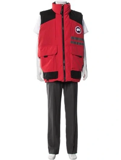 Pre-owned Canada Goose Duncan Graphic Print Vest In Red