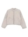 Canada Goose Quilted Bomber Jacket Featuring Long Sleeves In Neutral