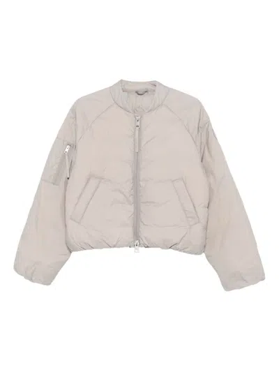 Canada Goose Quilted Bomber Jacket Featuring Long Sleeves In Neutral
