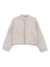Canada Goose Quilted Bomber Jacket Featuring Long Sleeves In Neutral