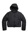 Canada Goose Cropped Black Puffer Jacket With Adjustable Hood In Black