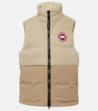 Canada Goose Elora Fleece Down Vest In Light Tan