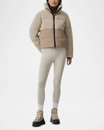Canada Goose Elora Heavyweight Arctic Tech Fleece Puffer Jacket In Beige