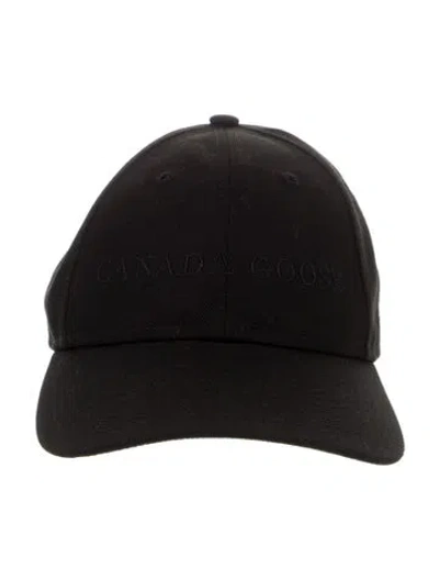 Pre-owned Canada Goose Embroidered Logo Baseball Hat In Black